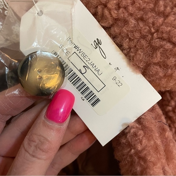 SADIE & Sage by Anthropologie Marta Diverse Dusty Pink Shearling Teddy C… - Picture 13 of 13